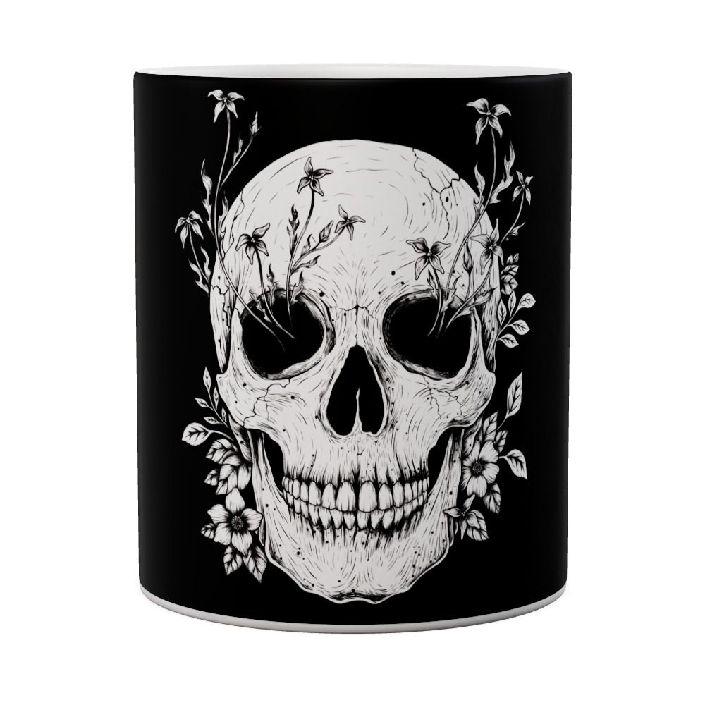 Floral Skull Mug