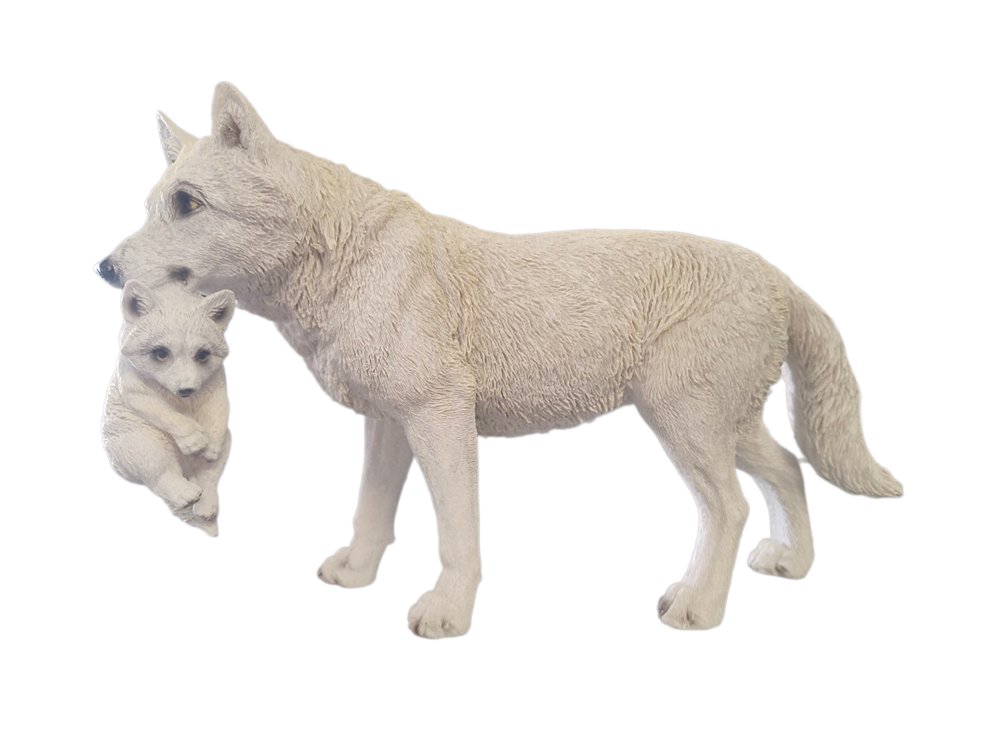 White Wolf Carries Pup - 30*10*19cm