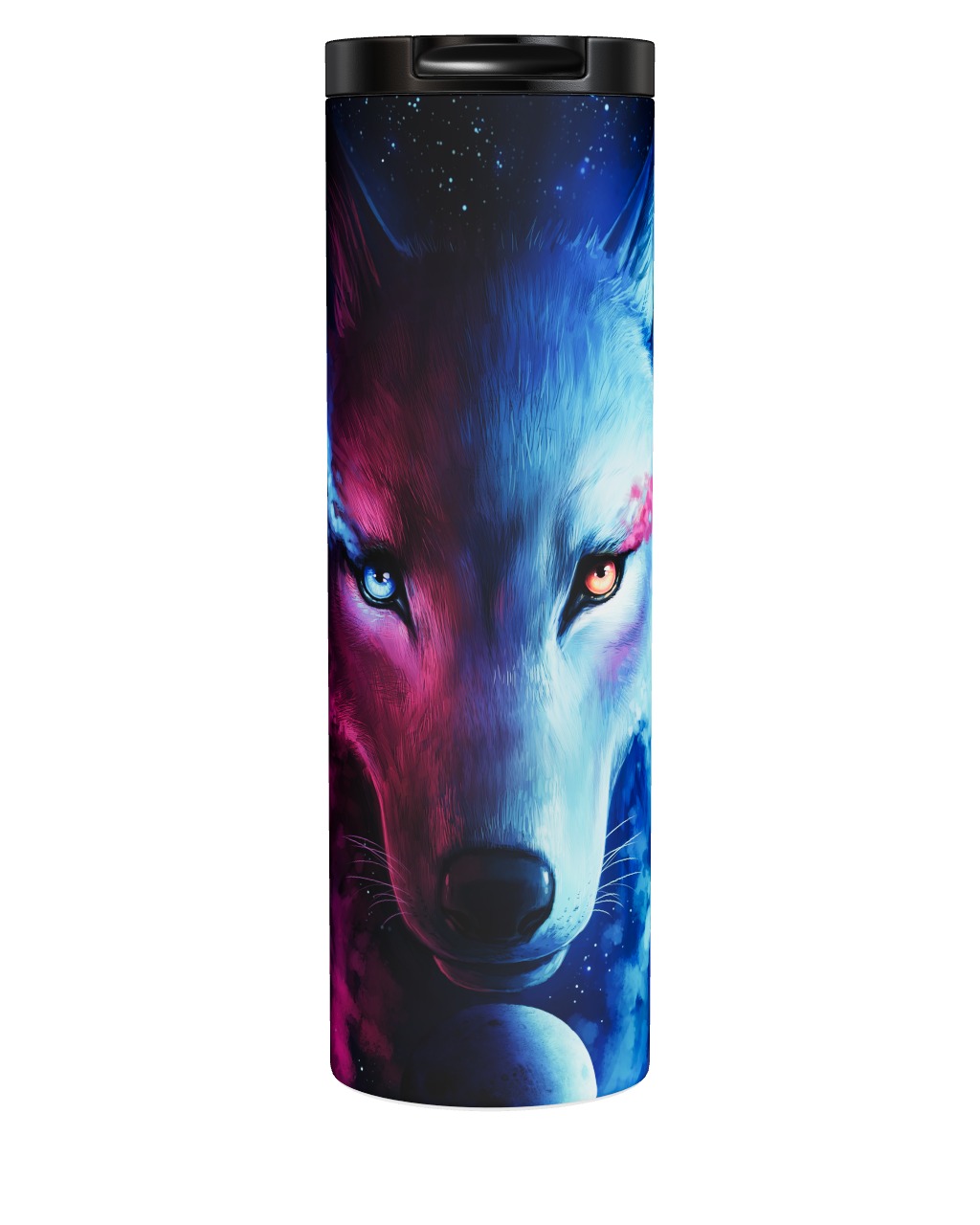 Where Light And Dark Meet - Wolf Tumbler