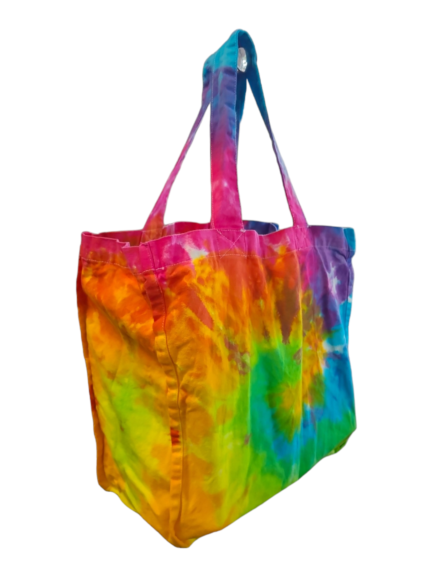 Tie Dye Tote Bag Swirl Vivid Rainbow