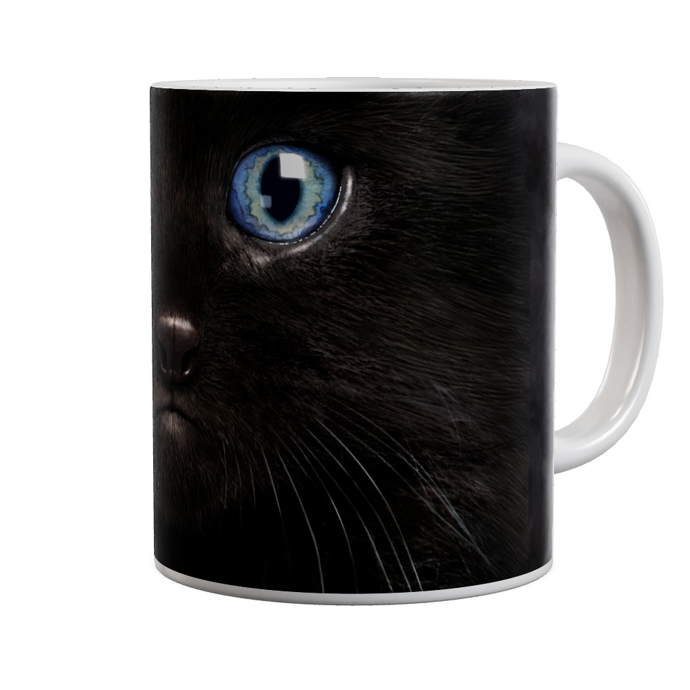 Black Kitten Big Face Mug