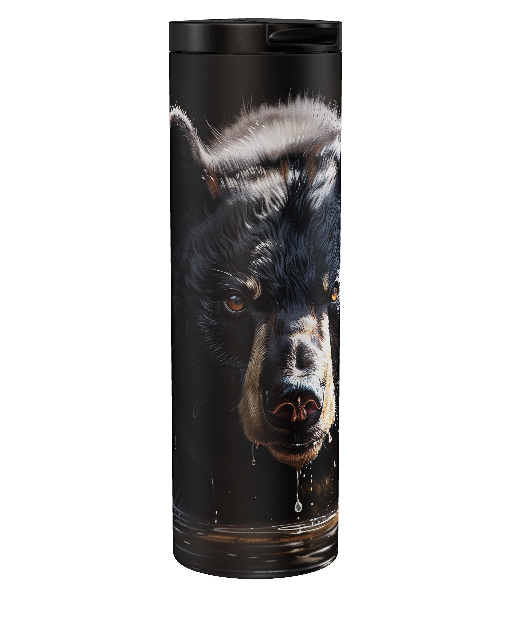 Black Bear In Water Tumbler