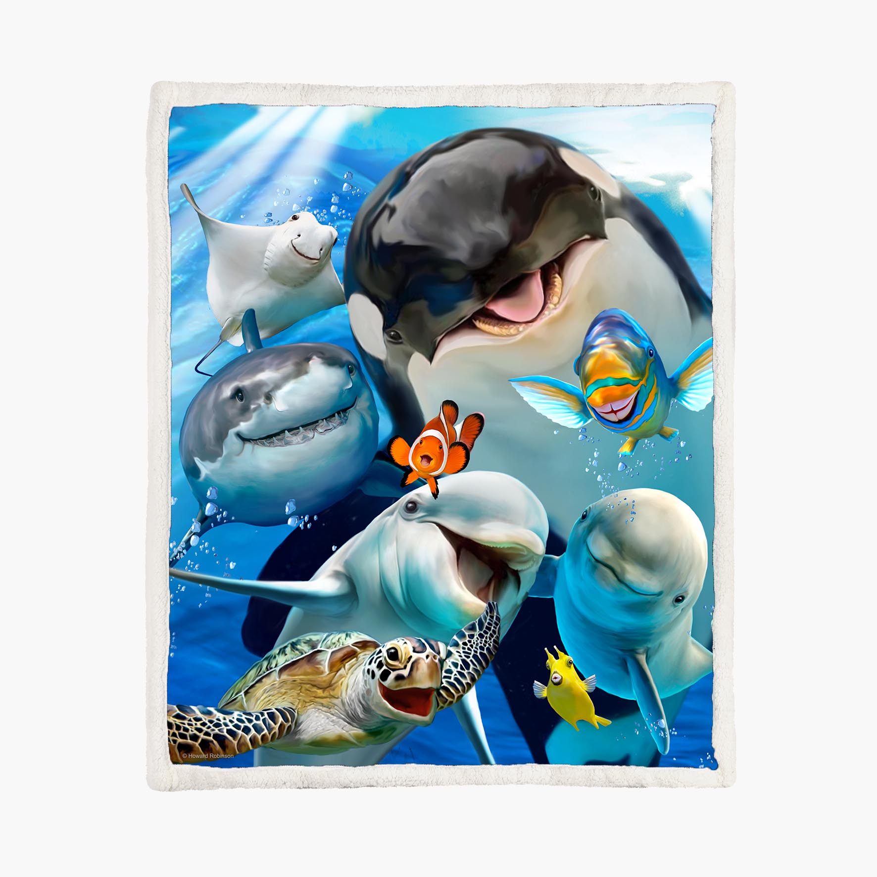 Ocean Selfie - Size M - 130x150cm - Fleece Blanket