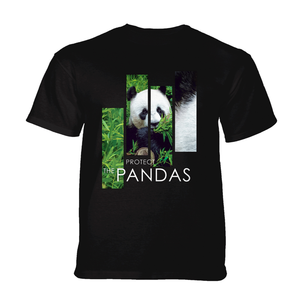 The Mountain KIDS T-shirt Protect Giant Panda Split Portrait Black