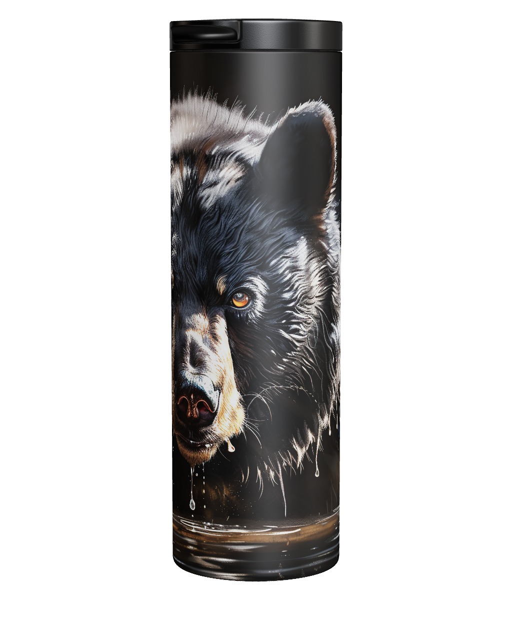 Black Bear In Water Tumbler