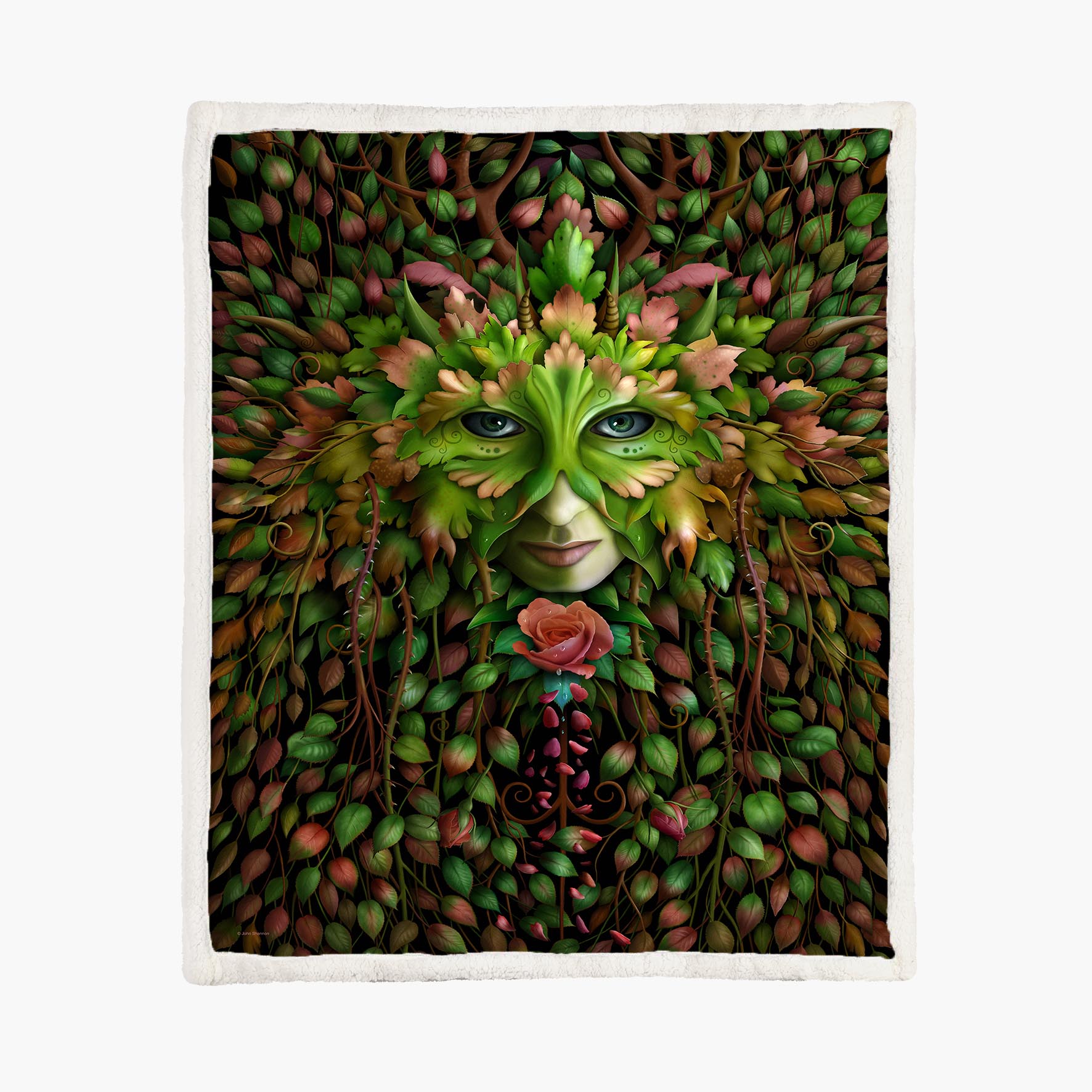 Green Woman - Size L - 150x200cm - Fleece Blanket