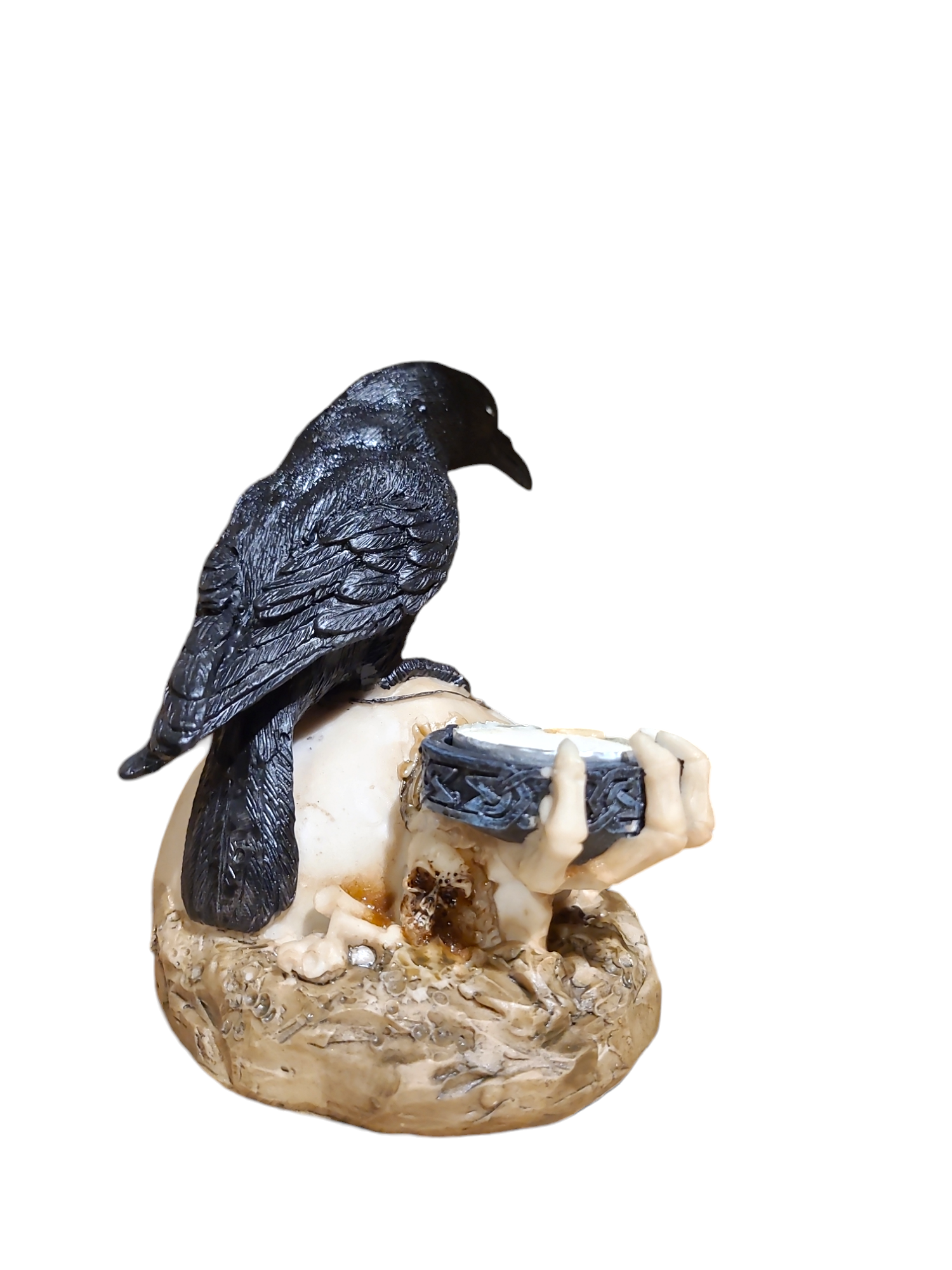 Raven On A Skull - Tealightholder