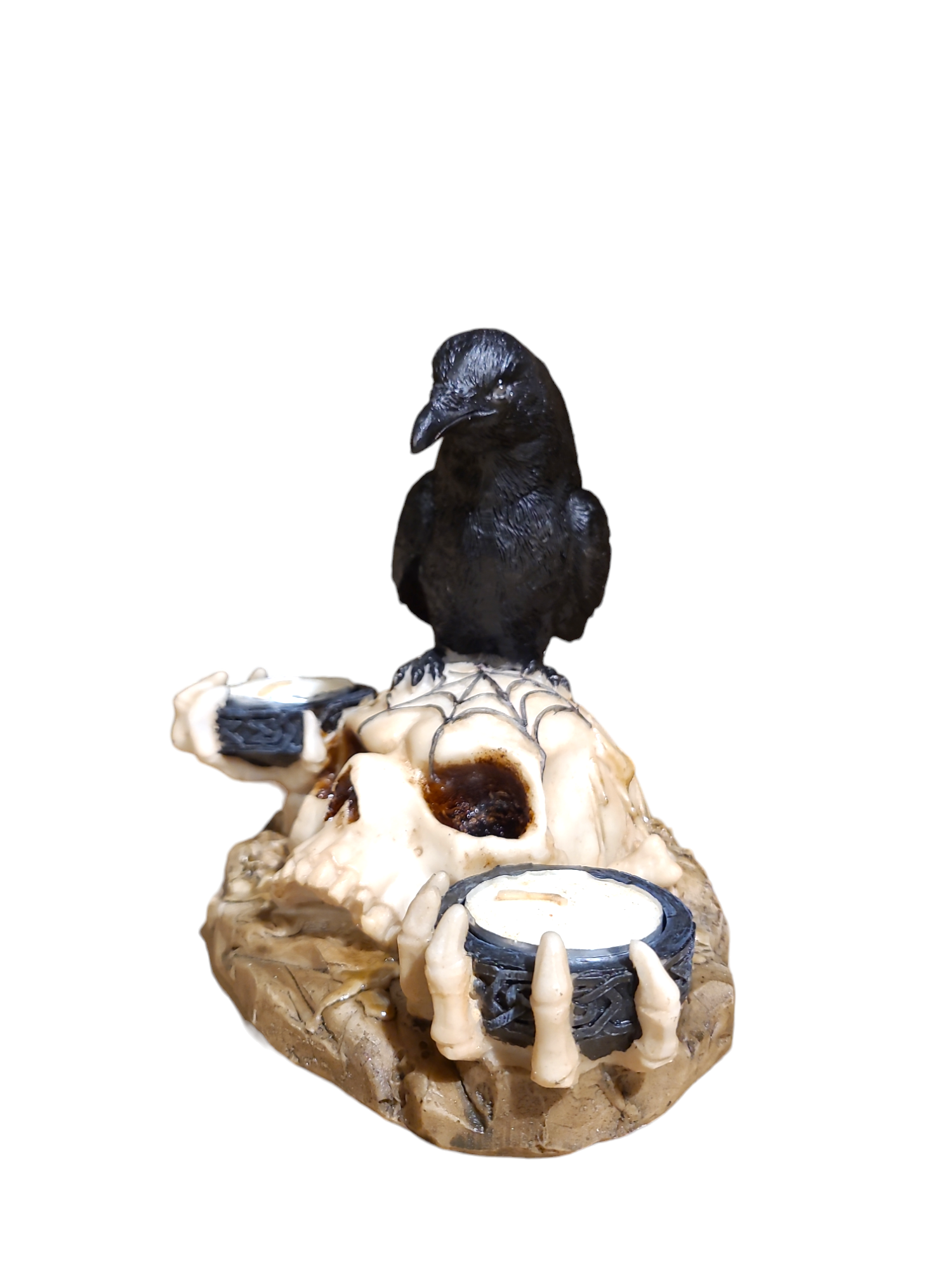 Raven On A Skull - Tealightholder