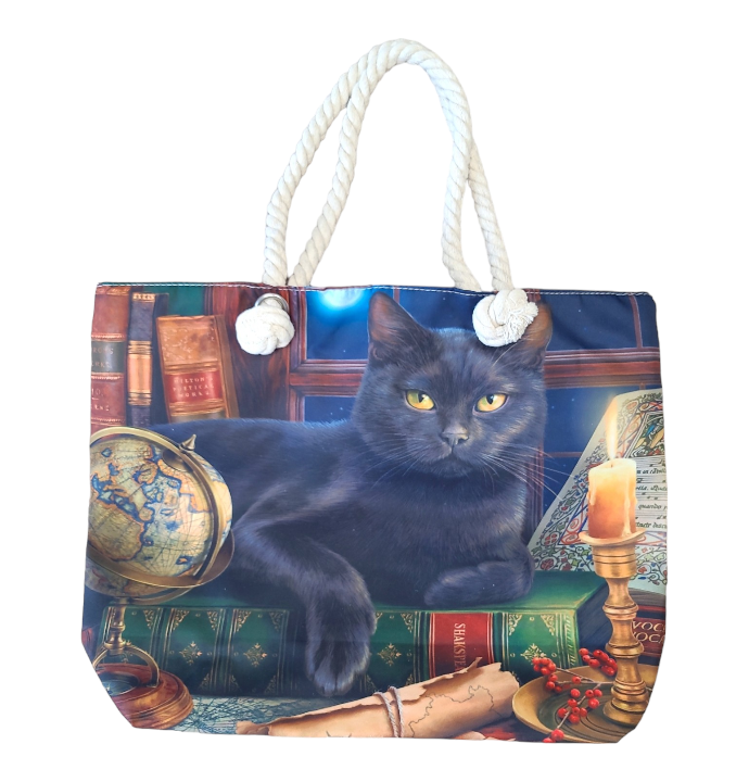 Black Cat By Candlelight - Beach Bag