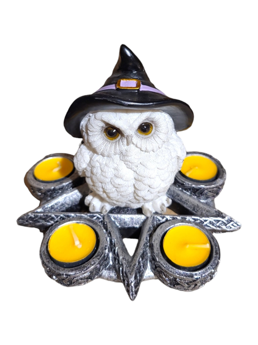 White Owl Pentagram Candles - 14*14*11cm