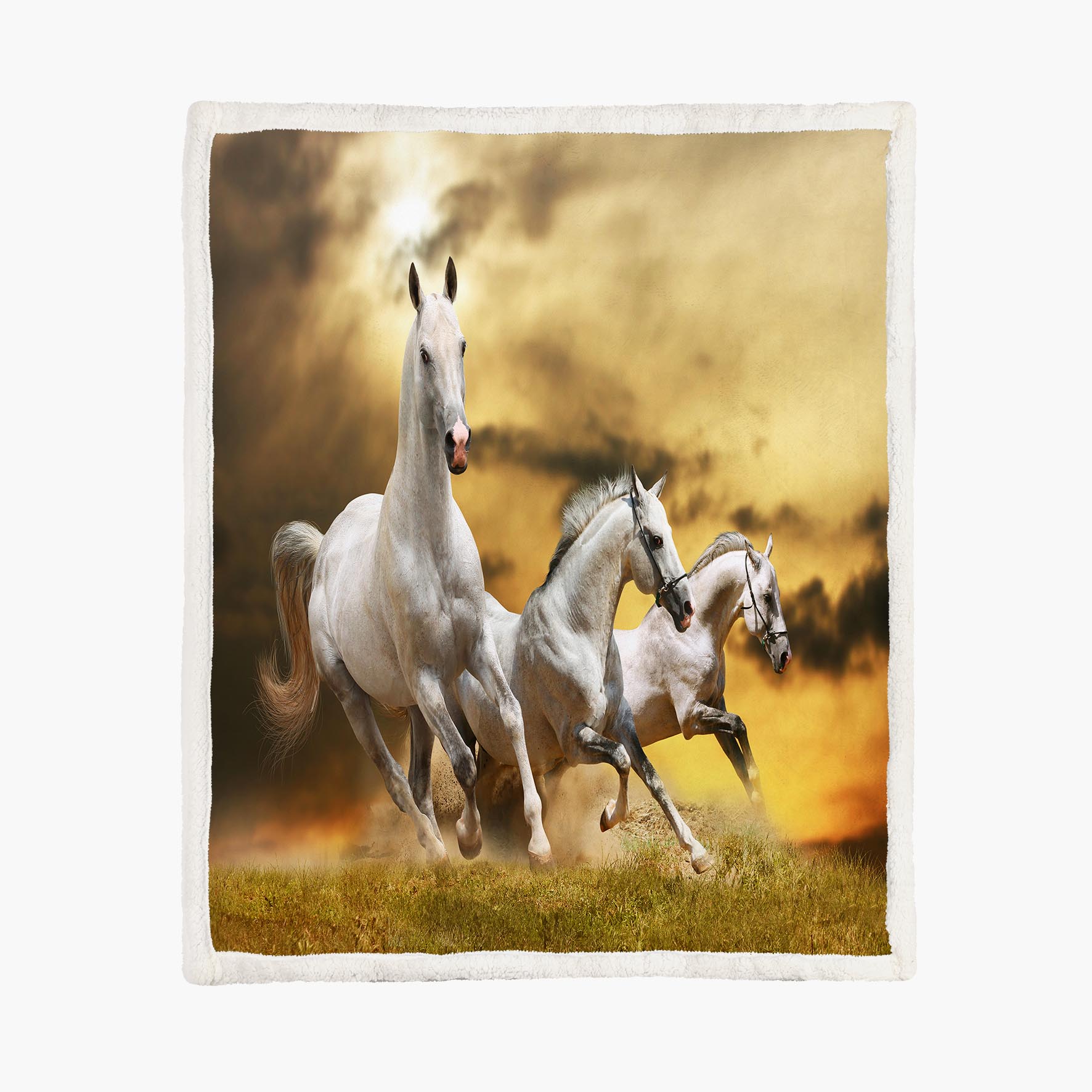 Running Horses - Size M - 130x150cm - Fleece Blanket