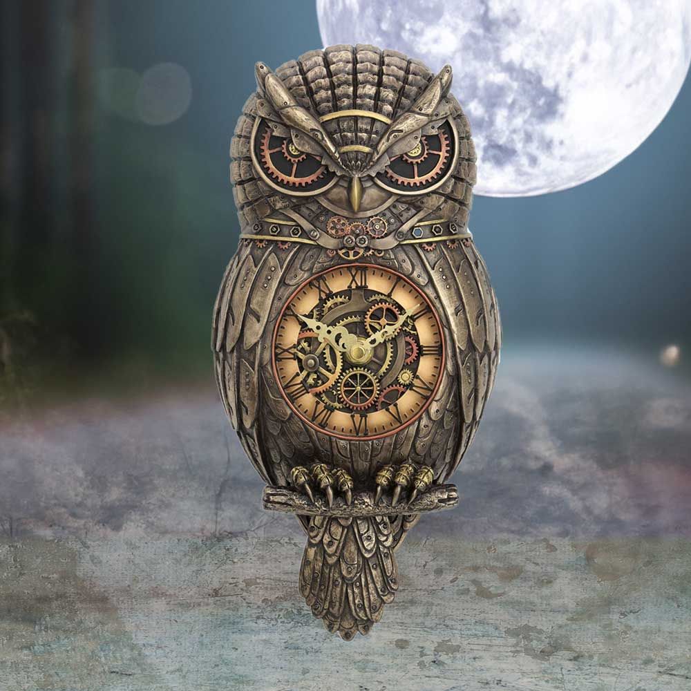 Steampunk Owl - Clock - Chronology Wisdom