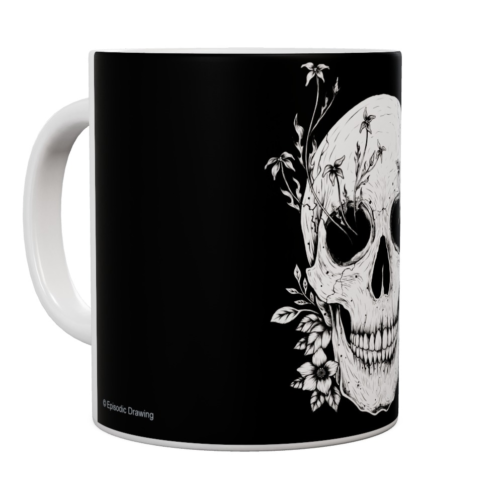 Floral Skull Mug