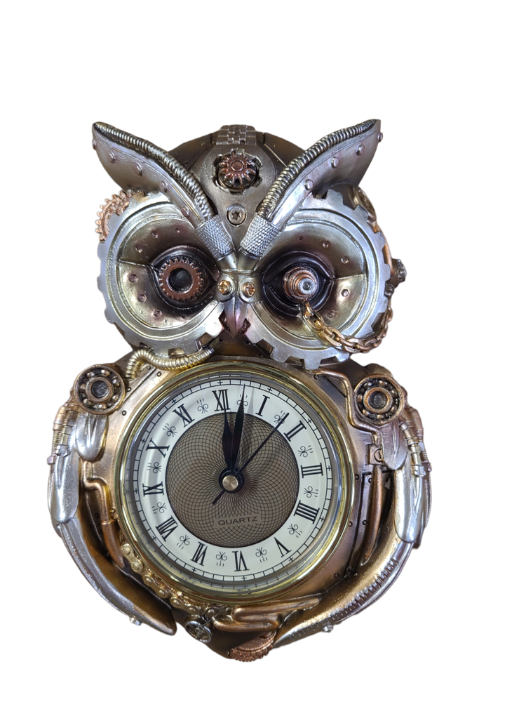 Wall Clock Steampunk Owl