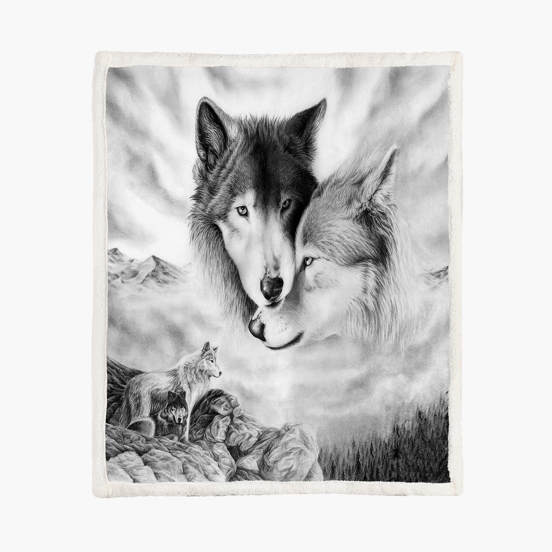 Grey Wolves - Size L - 150x200cm - Fleece Blanket