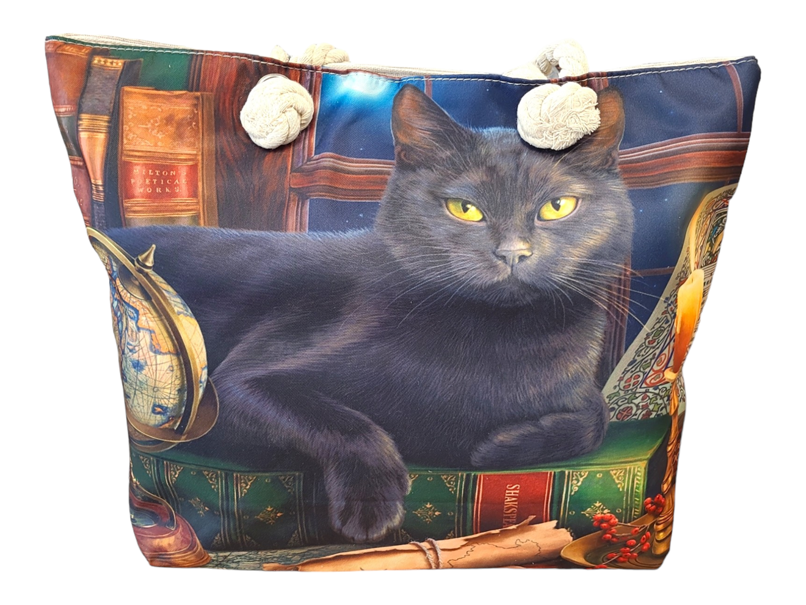 Black Cat By Candlelight - Beach Bag