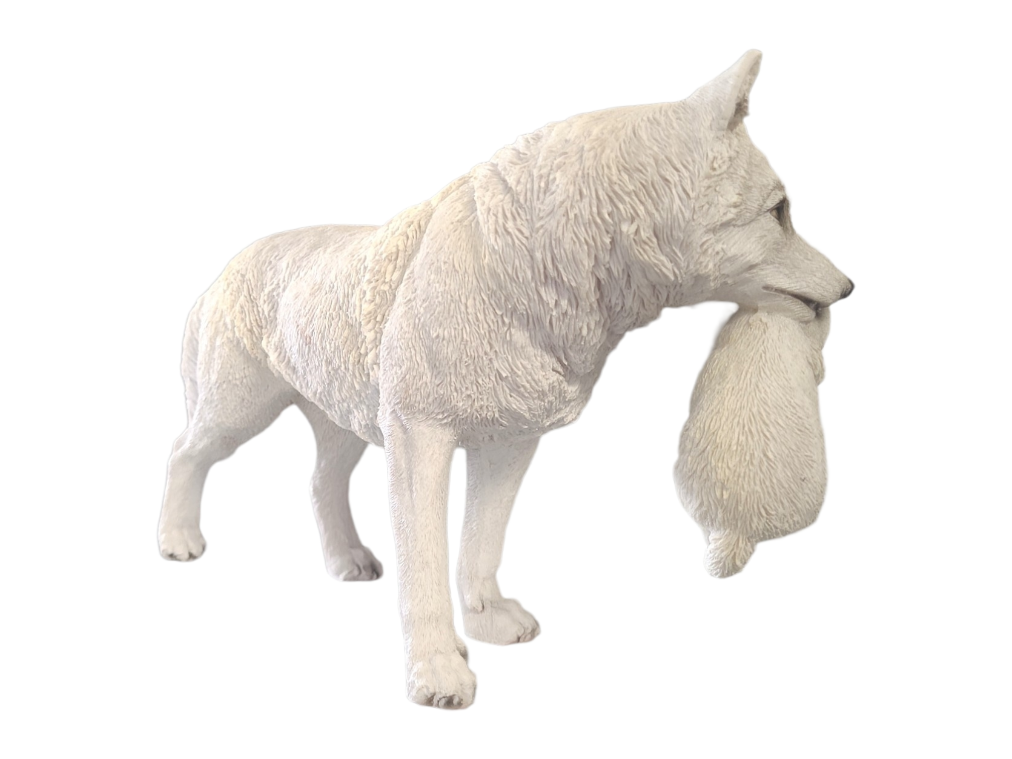 White Wolf Carries Pup - 30*10*19cm