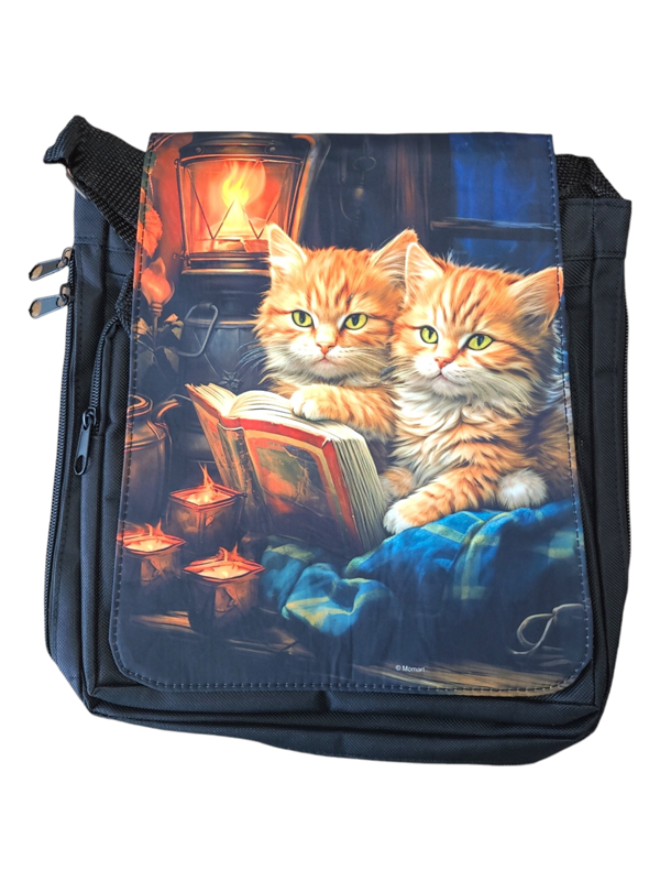 Red Kittens By Candlelight - Messenger Bag Small