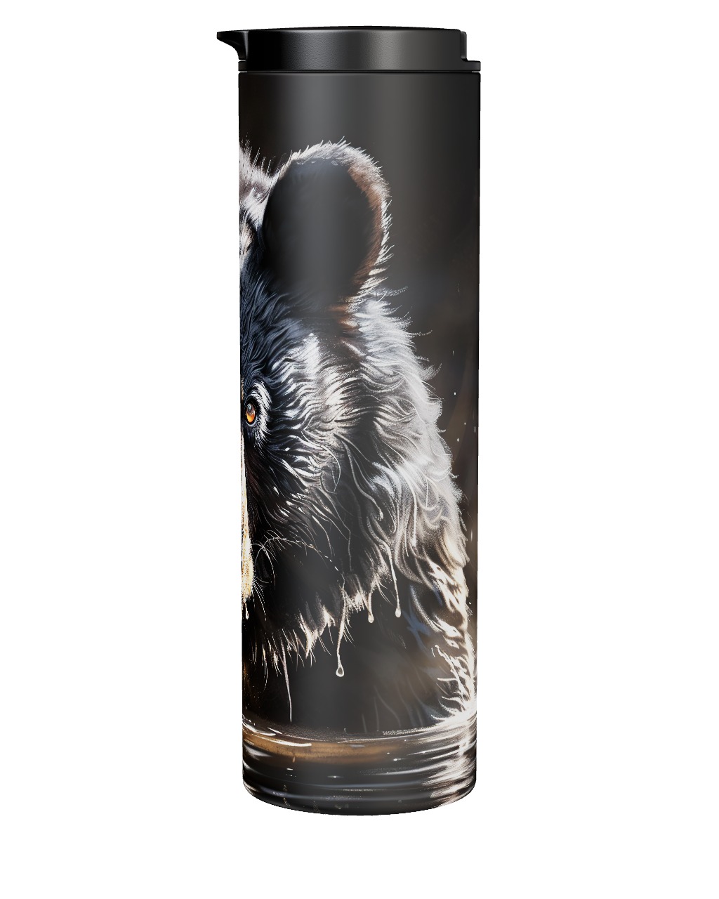 Black Bear In Water Tumbler