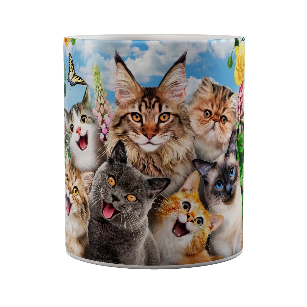 Feline Friends Selfie Mug