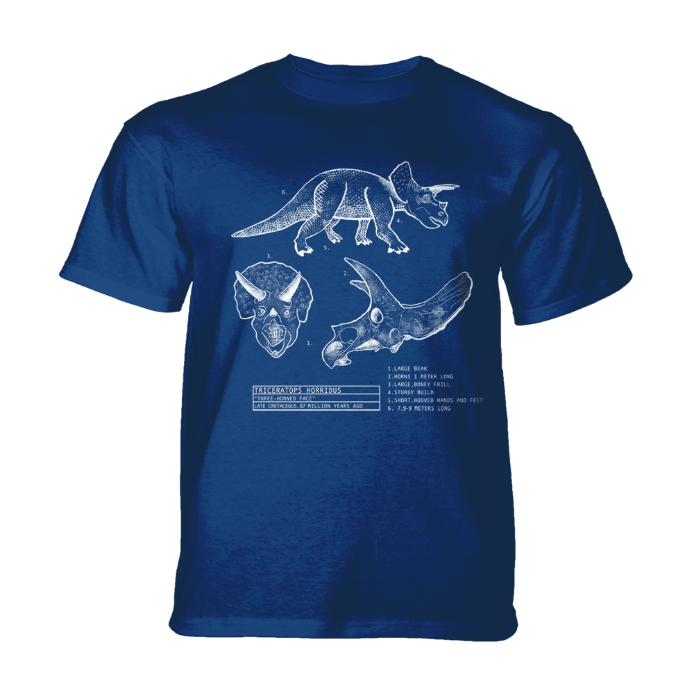 Triceratops Blueprint in Blue KIDS