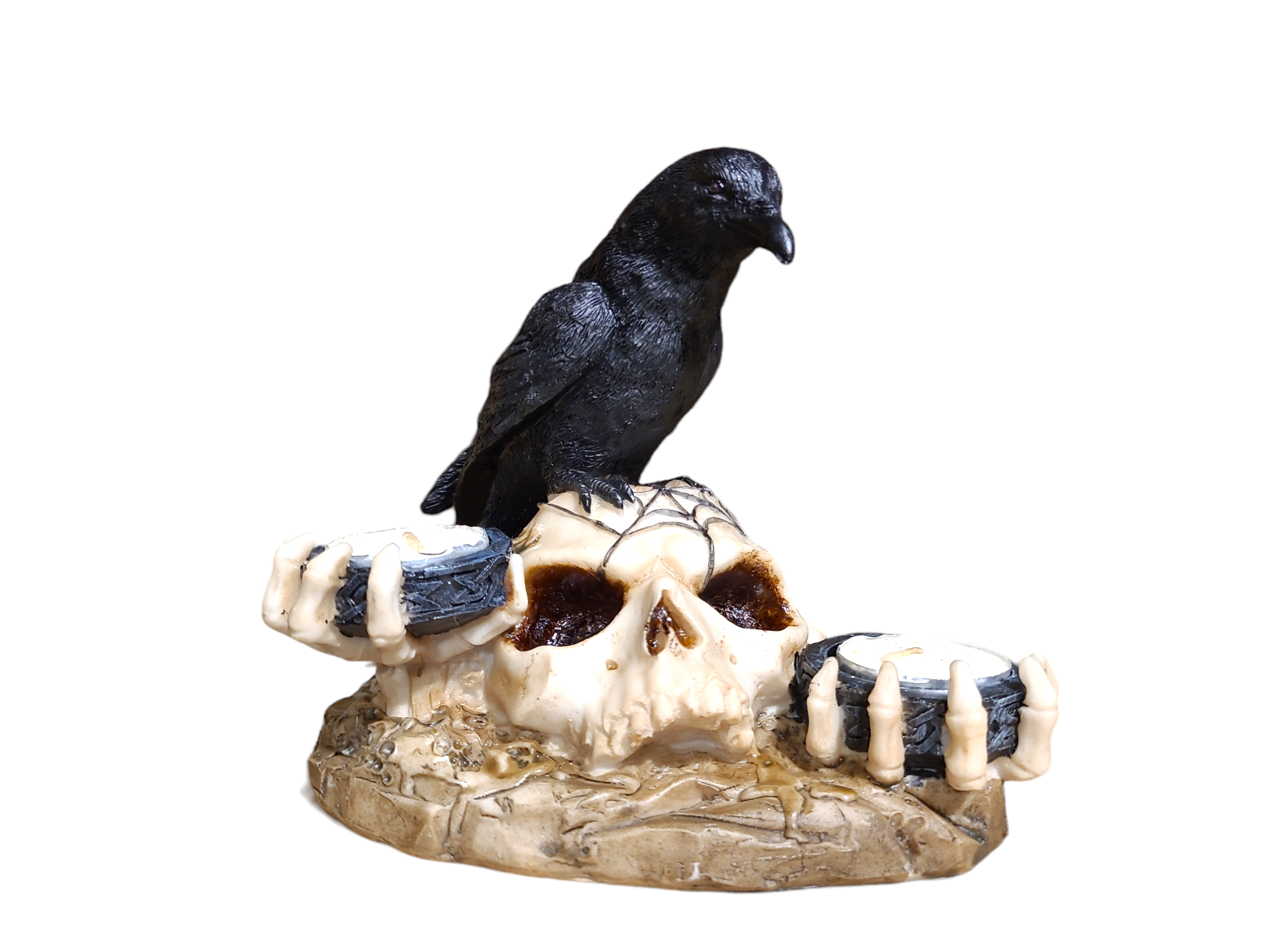 Raven On A Skull - Tealightholder