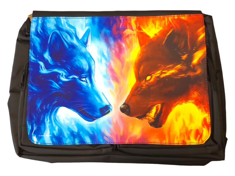 Fire And Ice Wolves - Messenger Bag Big